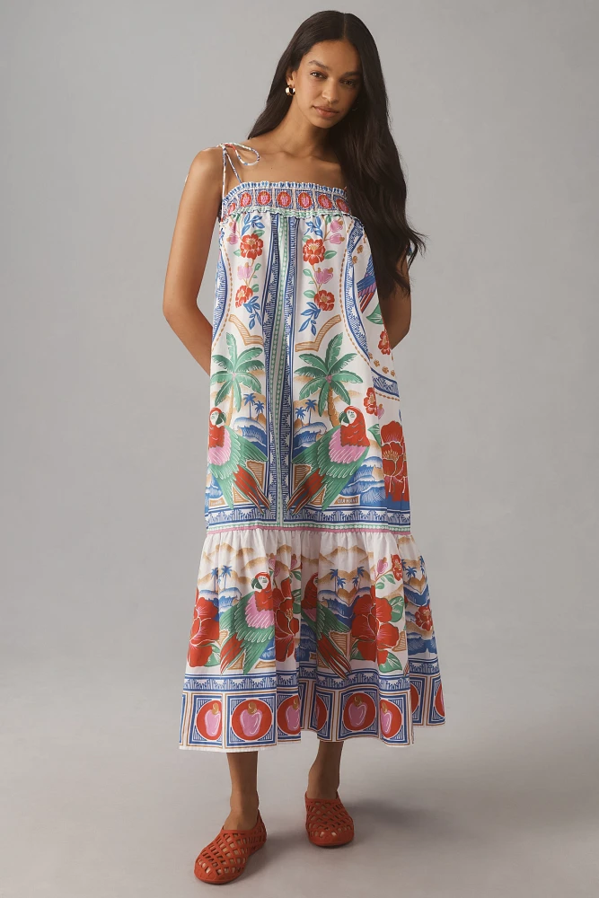 Farm Rio Flowers Beach Midi Dress