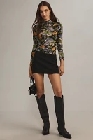 Farm Rio Capri Floral Mock-Neck Top