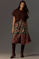 Farm Rio Arabesque Buttons Midi Skirt