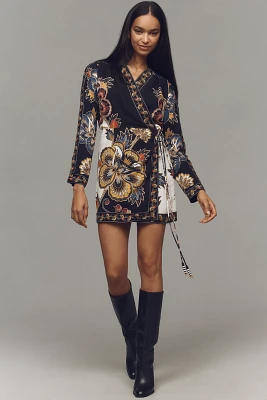 Farm Rio Floral Wrap Mini Dress