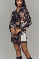 Farm Rio Floral Wrap Mini Dress