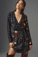 Farm Rio x Anthropologie Mixed Arabesque Scarves Wrap Mini Dress