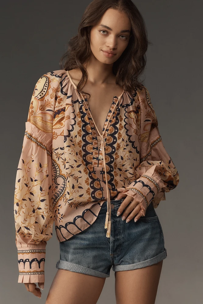 Farm Rio Jaipur Long-Sleeve Blouse