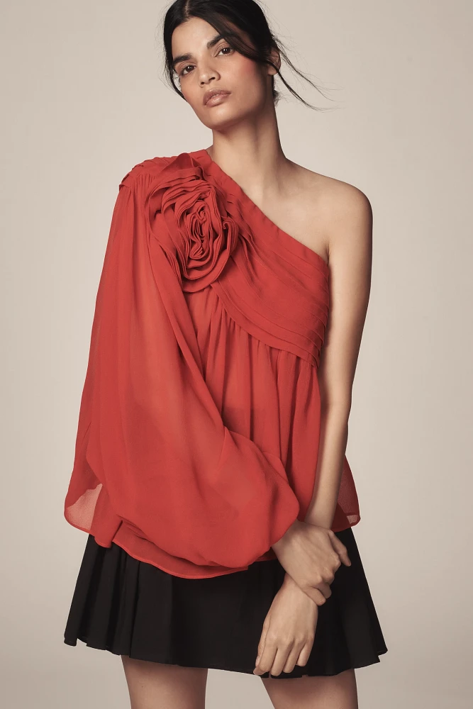 Farm Rio Rose One-Shoulder Blouse