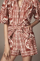 Farm Rio Tropical Cameo Belted Romper