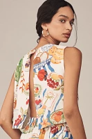 Farm Rio Fresh Table Linen Sleeveless Blouse