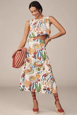 Farm Rio Fresh Table Linen Midi Skirt