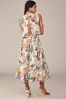 Farm Rio Fresh Table Linen Midi Skirt