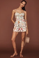 Farm Rio Sweetheart Belted Linen Romper