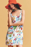Farm Rio Fresh Table Linen Sleeveless Scoop-Neck Mini Dress