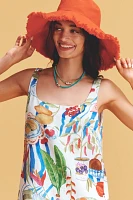 Farm Rio Fresh Table Linen Sleeveless Scoop-Neck Mini Dress