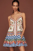 Farm Rio Ainika Cotton Sleeveless V-Neck Mini Dress