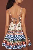 Farm Rio Ainika Cotton Sleeveless V-Neck Mini Dress