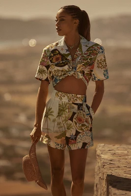 Farm Rio Linen Printed Shorts