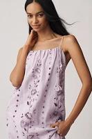 Farm Rio Lilac Richelieu Eyelet Midi Dress