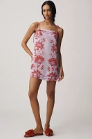 Farm Rio Porcelain Garden Lilac Linen Mini Shift Dress