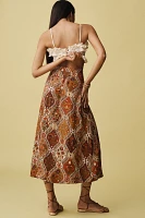 Farm Rio Romantic Nature Multicolor Midi Skirt