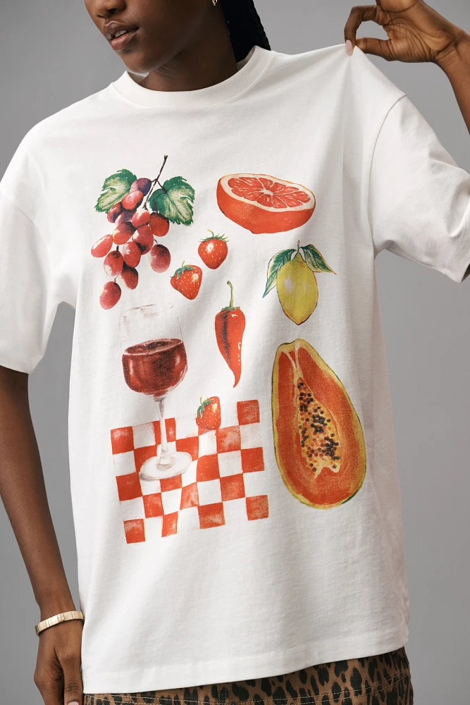 Damson Madder x Anthropologie Fruit Picnic Boyfriend Tee