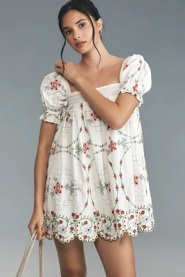 Damson Madder Lulu Embroidered Mini Dress
