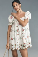 Damson Madder Lulu Embroidered Mini Dress