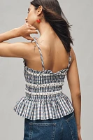 Damson Madder Katya Shirred Gingham Cami