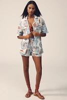 Damson Madder Chlo Linen Blend Short-Sleeve Buttondown Shirt