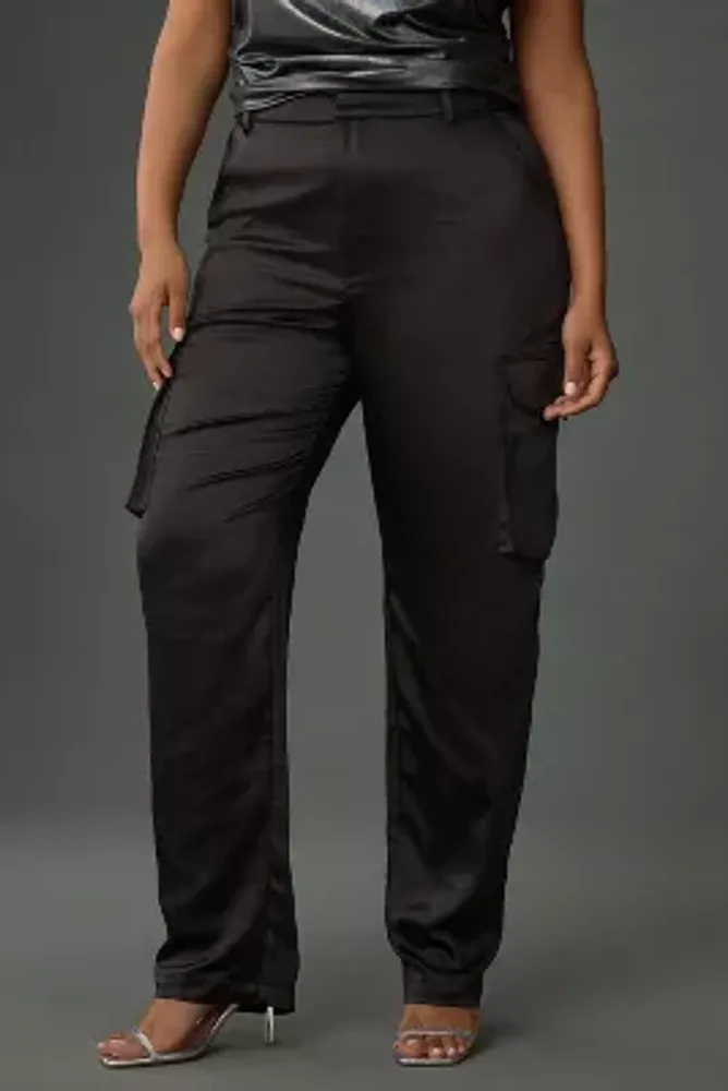 Good American Satin Cargo Pants