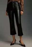 Good American Cropped Mini Bootcut Faux Leather Pants