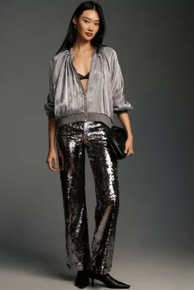 Good American Sequin Wide-Leg Pants