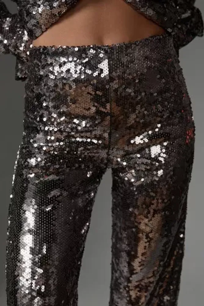 Good American Sequin Wide-Leg Pants