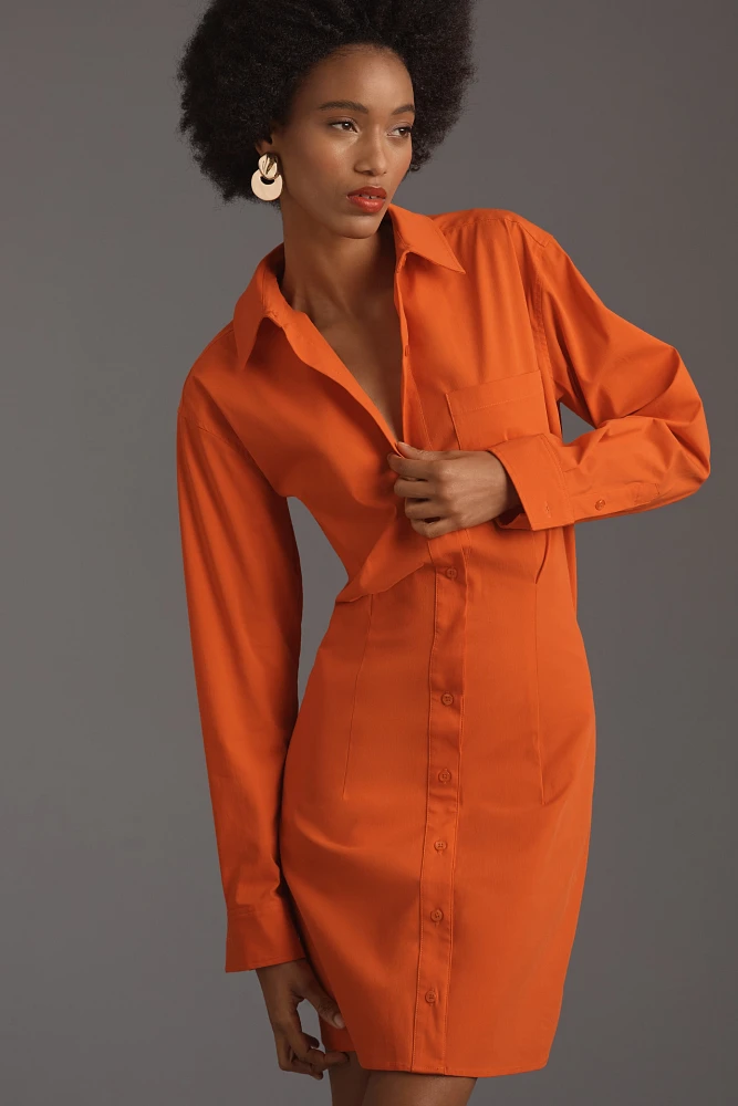 Good American Poplin Mini Shirt Dress