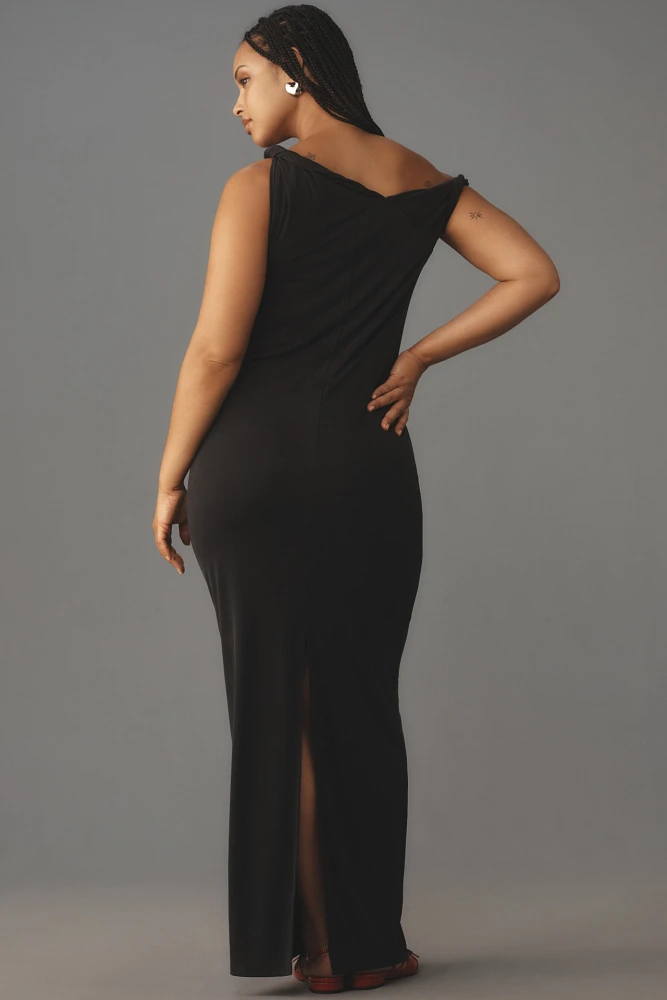 Good American Sandwashed Jersey Twist Maxi Dress