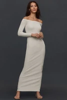 Good American Off-The-Shoulder Rib Maxi Dress