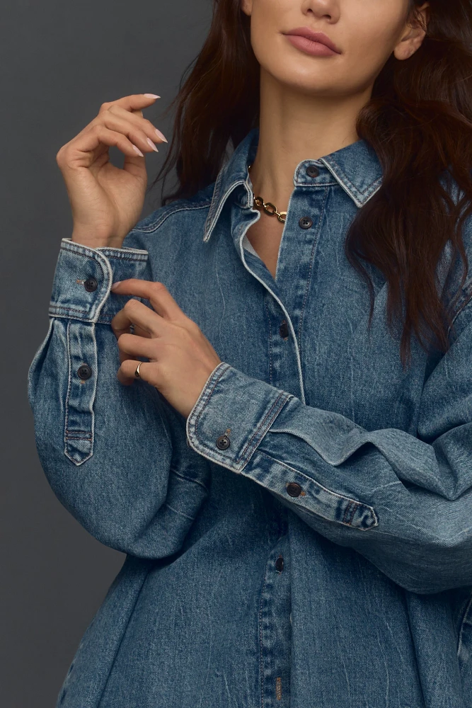 Good American Oversized Denim Buttondown Shirt