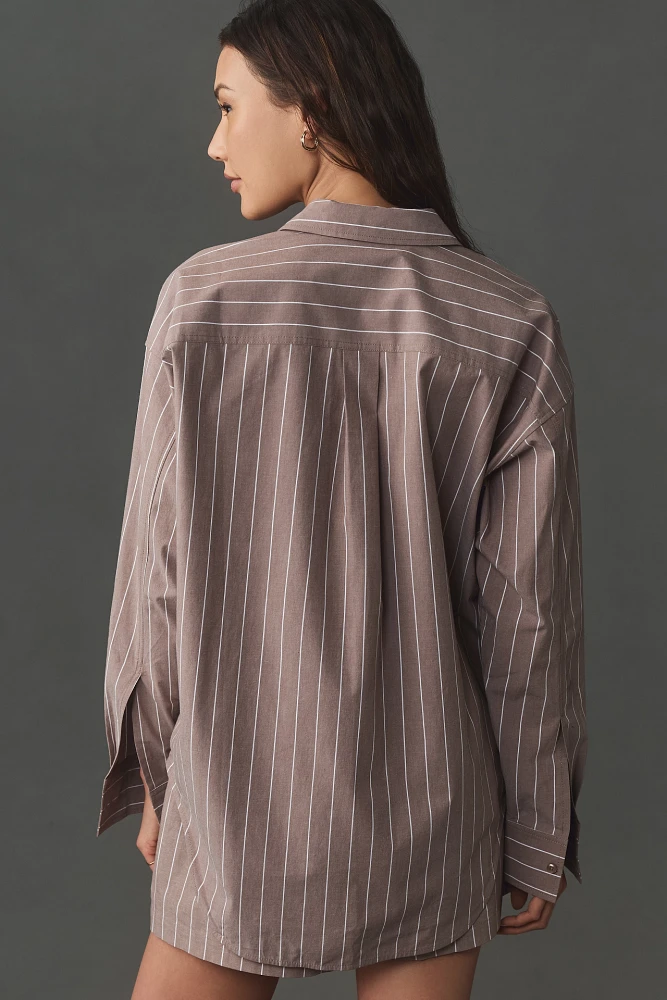 Good American Oversized Striped Buttondown Shirt