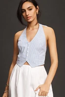 Good American Poplin Halter Vest