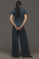 Good American Fit For Success Pleated Wide-Leg Jumpsuit