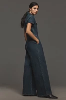 Good American Fit For Success Pleated Wide-Leg Jumpsuit