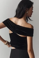 Good American Off-The-Shoulder Velvet Top