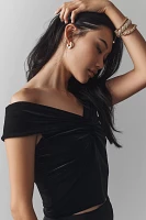 Good American Off-The-Shoulder Velvet Top