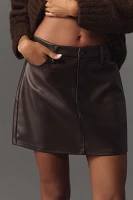 Good American Faux-Leather Mini Skirt