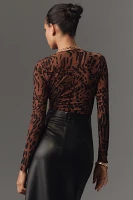 Good American Mesh Leopard Bodysuit