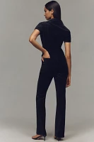 Good American Fit For Success Velvet Bootcut Jumpsuit