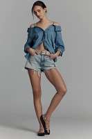 Good American Off-The-Shoulder Denim Blouse