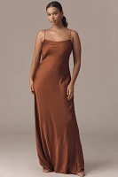 Good American Sleeveless Satin Slip Maxi Dress