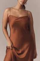Good American Sleeveless Satin Slip Maxi Dress