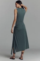 Good American x Anthropologie Sleeveless Mock-Neck Ribbed Knit Wrap Dress