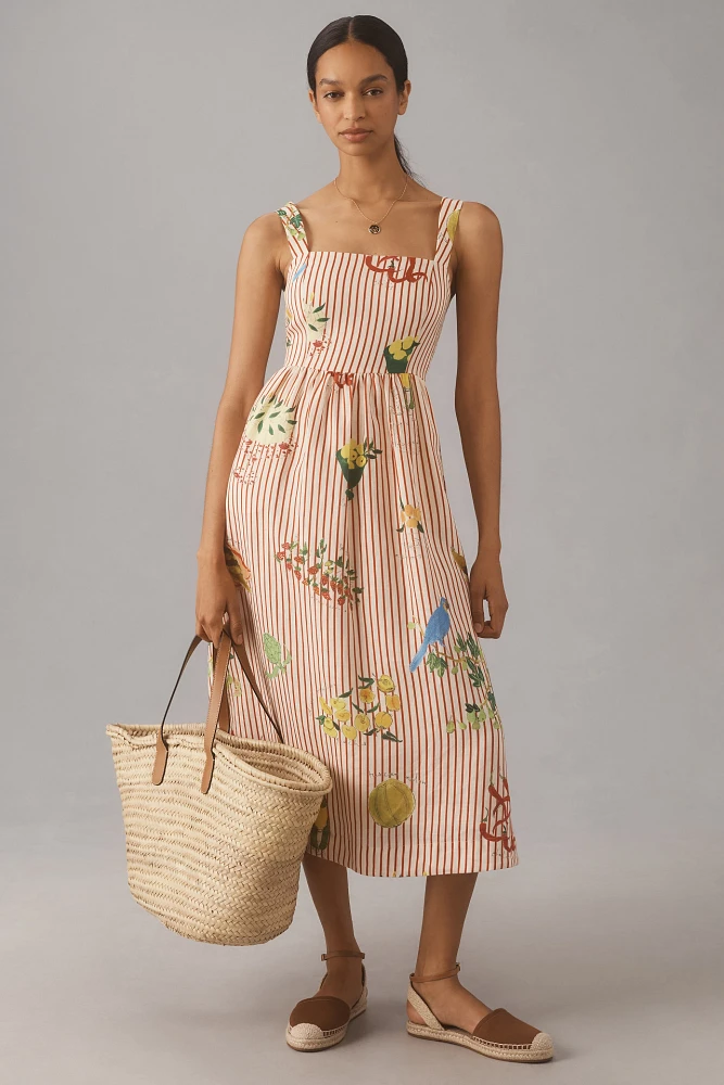 RHODE Marla Linen Midi Dress