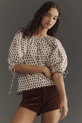 RHODE Rowan Puff-Sleeve Blouse