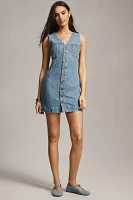 FRAME Sleeveless Trucker Pocket Denim Mini Dress